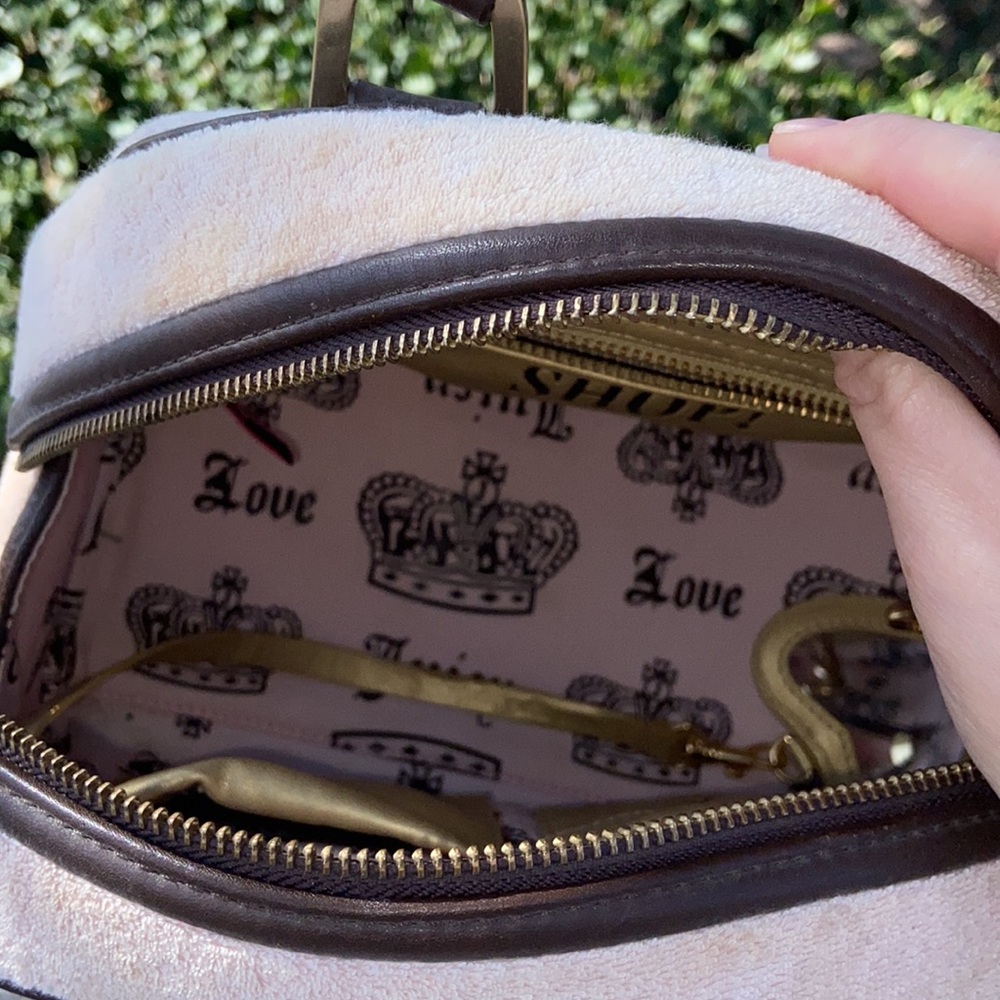 Vintage Juicy Couture BABY PINK Velour Terry BOWLER BAG Y2K RARE BARBIECORE - Picture 12 of 15